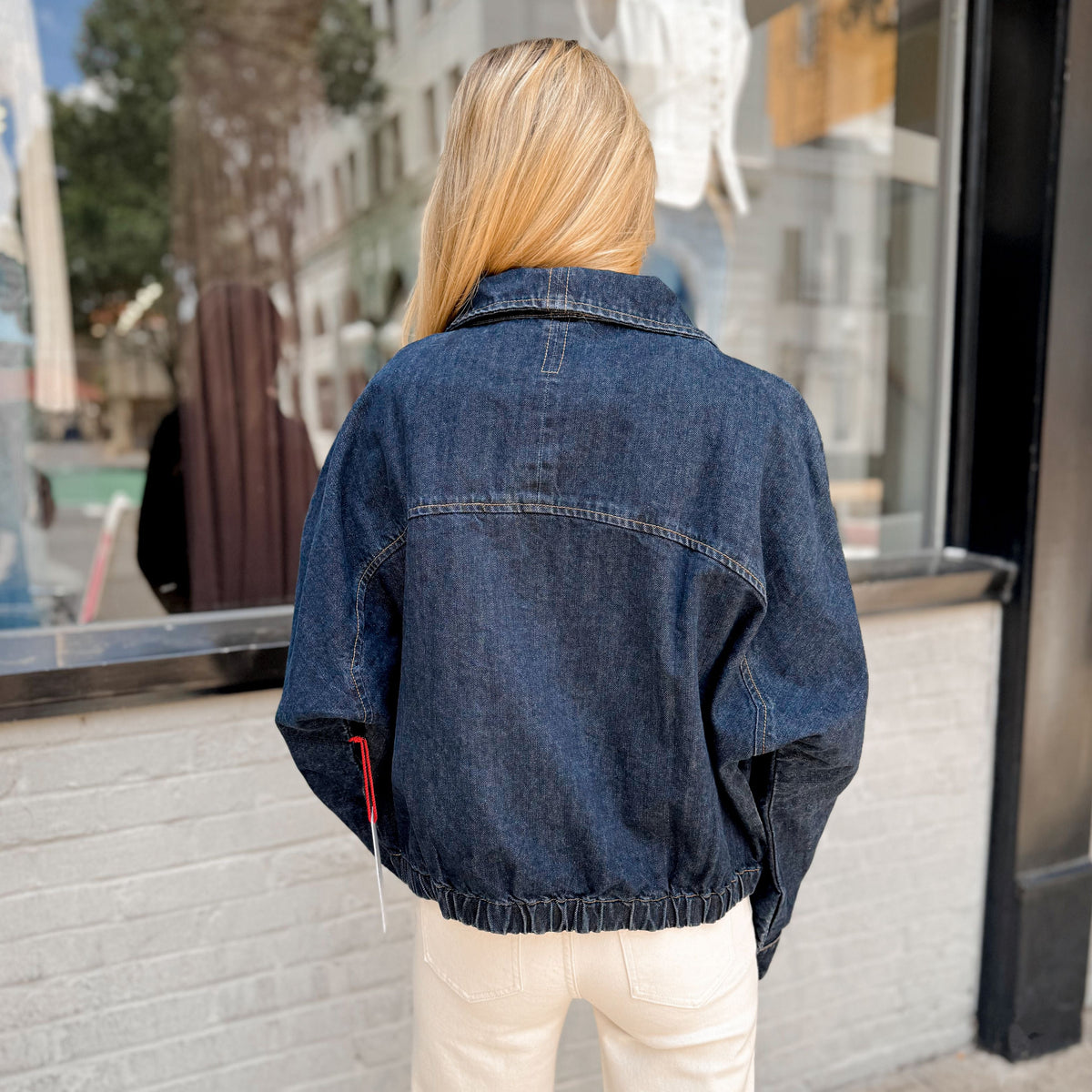 Preston Denim Bomber Jacket - Joanna A. Boutique