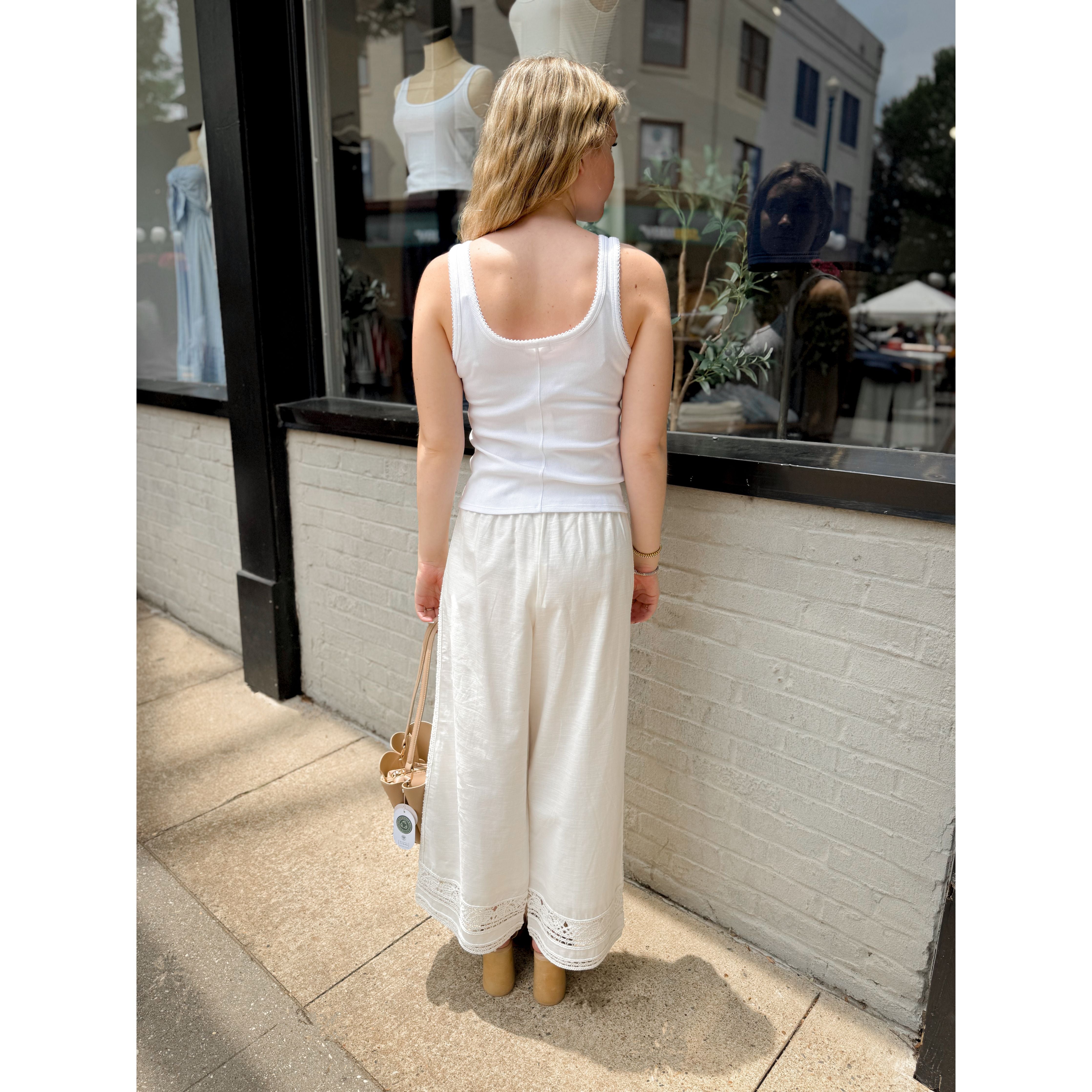 Niko Scallop Rib Tank | White - Joanna A. Boutique