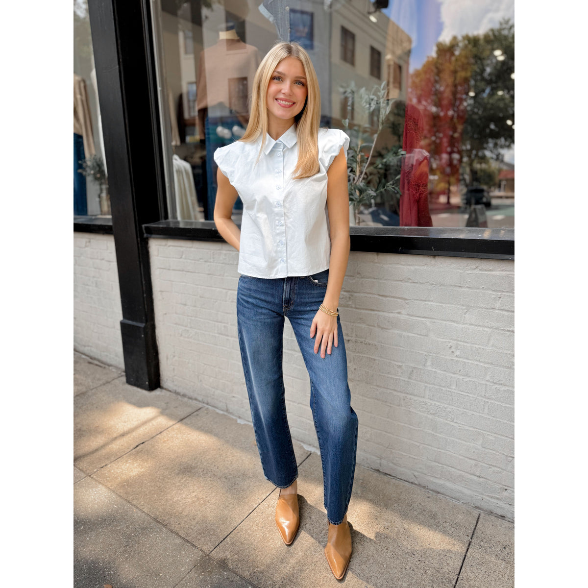 Scholar Gathered Sleeve Top