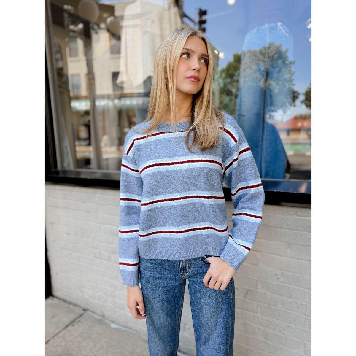 Hudson Stripe Sweater - Joanna A. Boutique