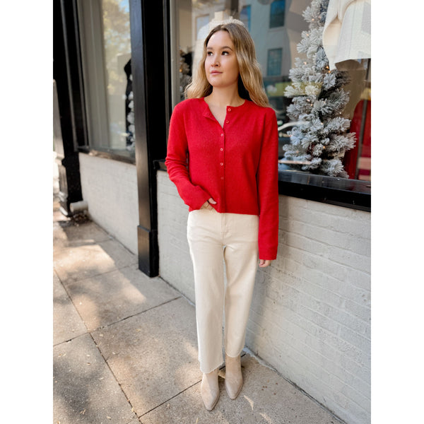 Medina Cardigan | Festive Red