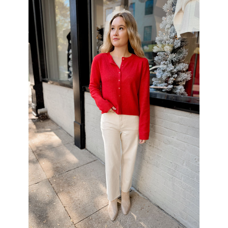 Medina Cardigan | Festive Red