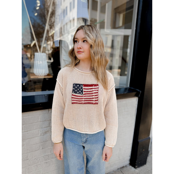 Flag Embroidered Sweater