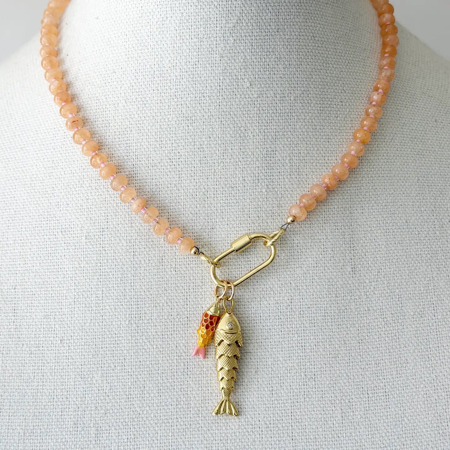 Beaded Fishy Necklace | Orange - Joanna A. Boutique