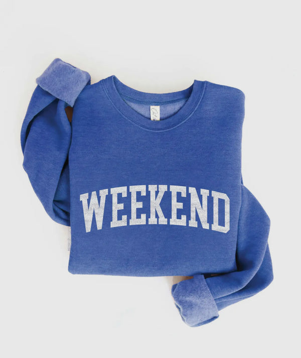 Weekend Crewneck | Heather Royal