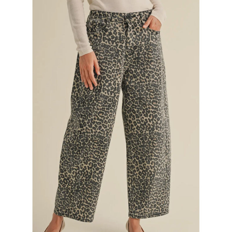 Mara Barrel Jeans | Leopard