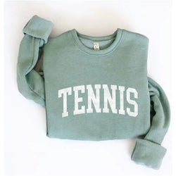 Tennis Crewneck | Heather Sage - Joanna A. Boutique