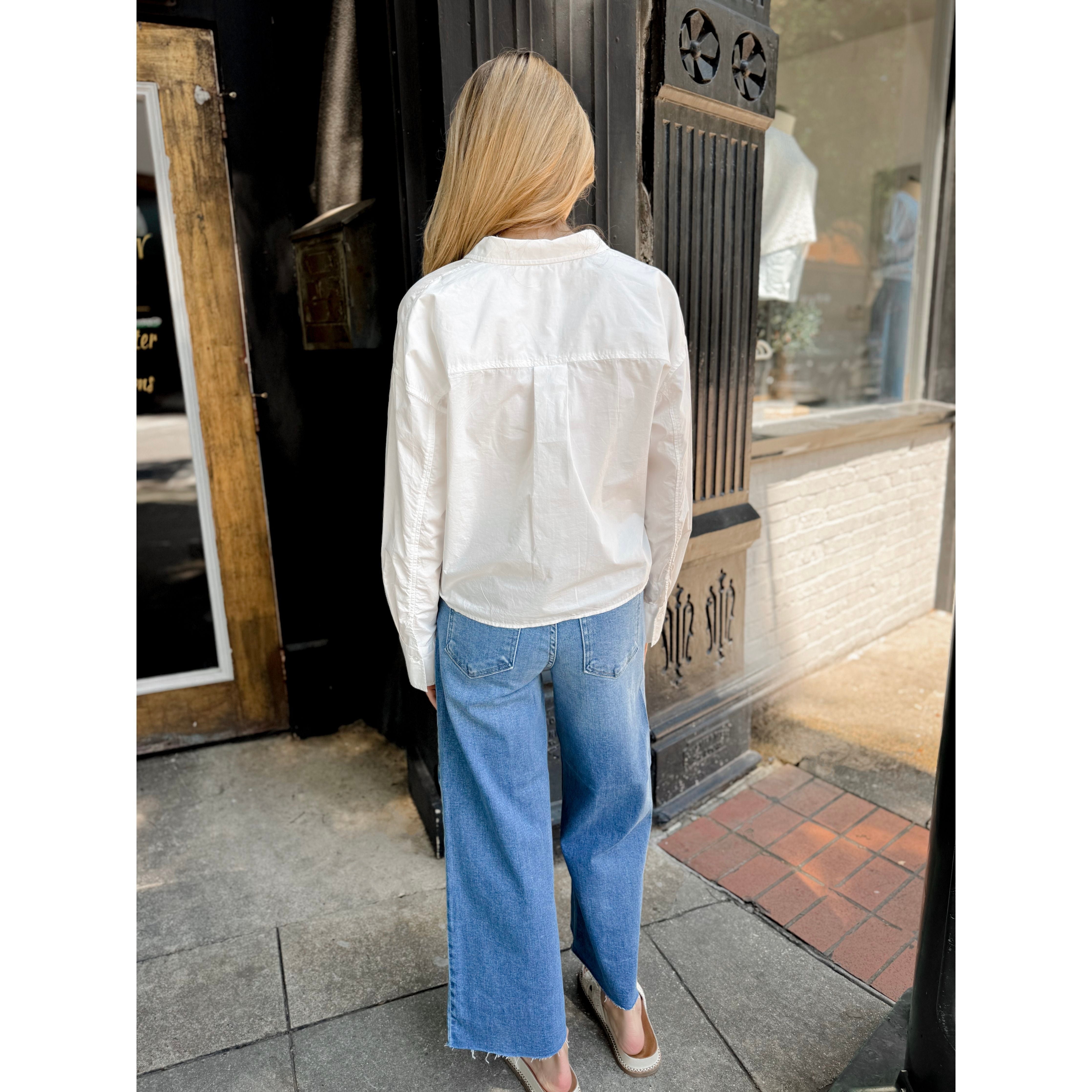 Favorite Button Up Top | White - Joanna A. Boutique