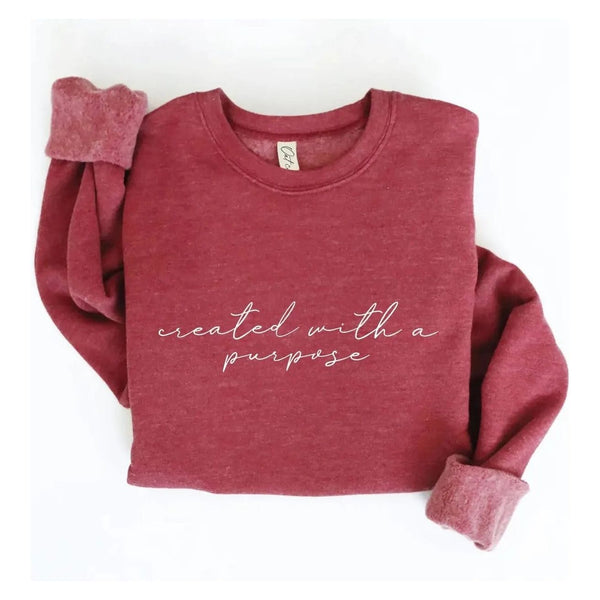 Purpose Crewneck | Maroon - Joanna A. Boutique