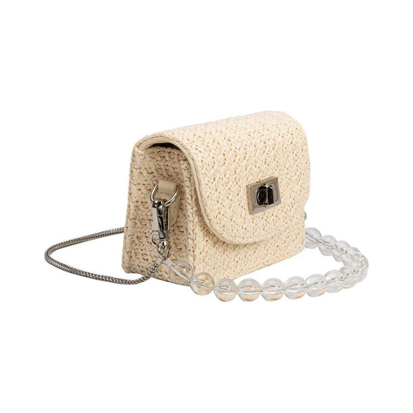 Krystal Mini Raffia Bag | Cream