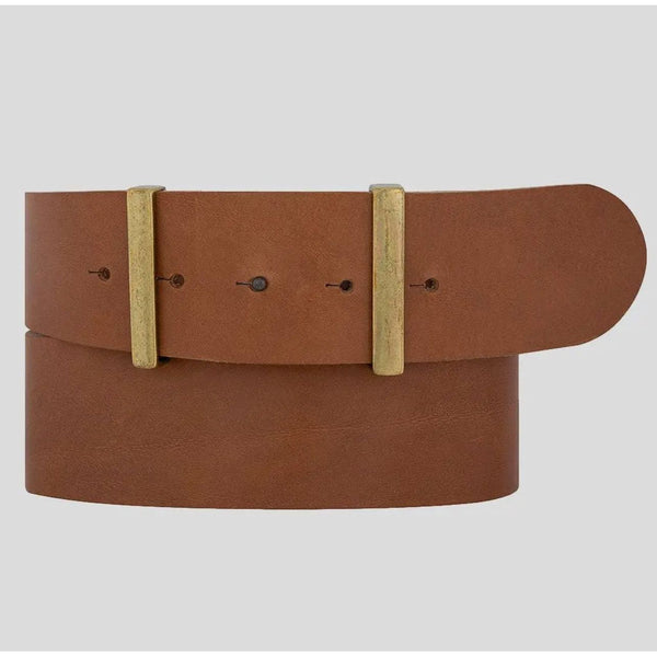 Julia Gold Buckleless Wide Waist Leather Belt | Taupe - Joanna A. Boutique