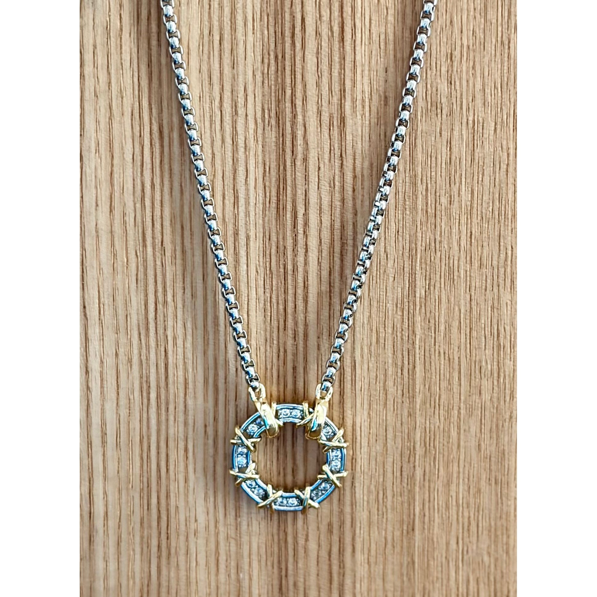 Crystal Hoop Necklace - Joanna A. Boutique