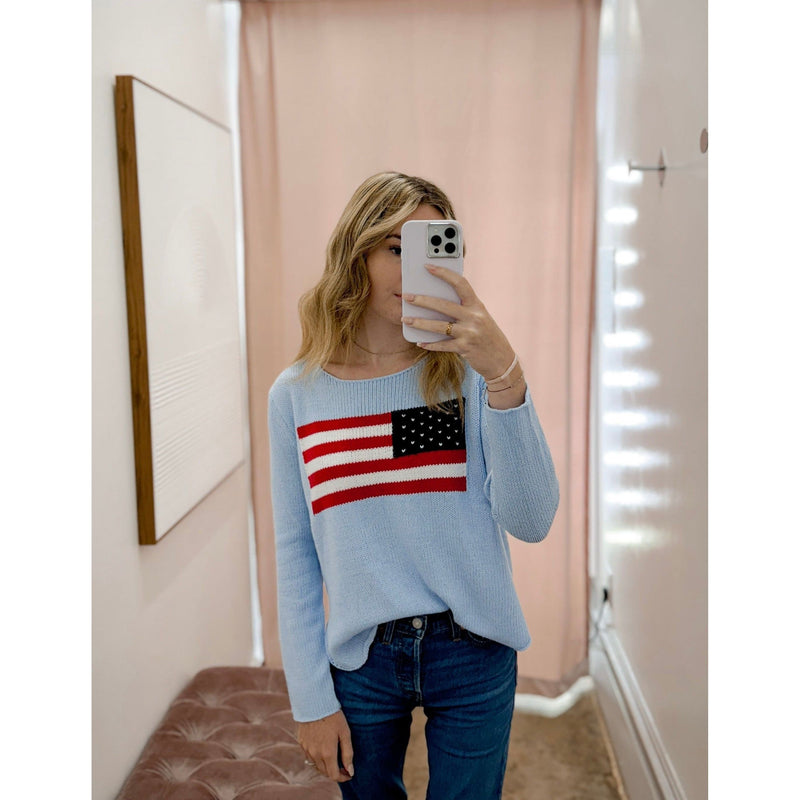 America Knit Sweater | Light Blue