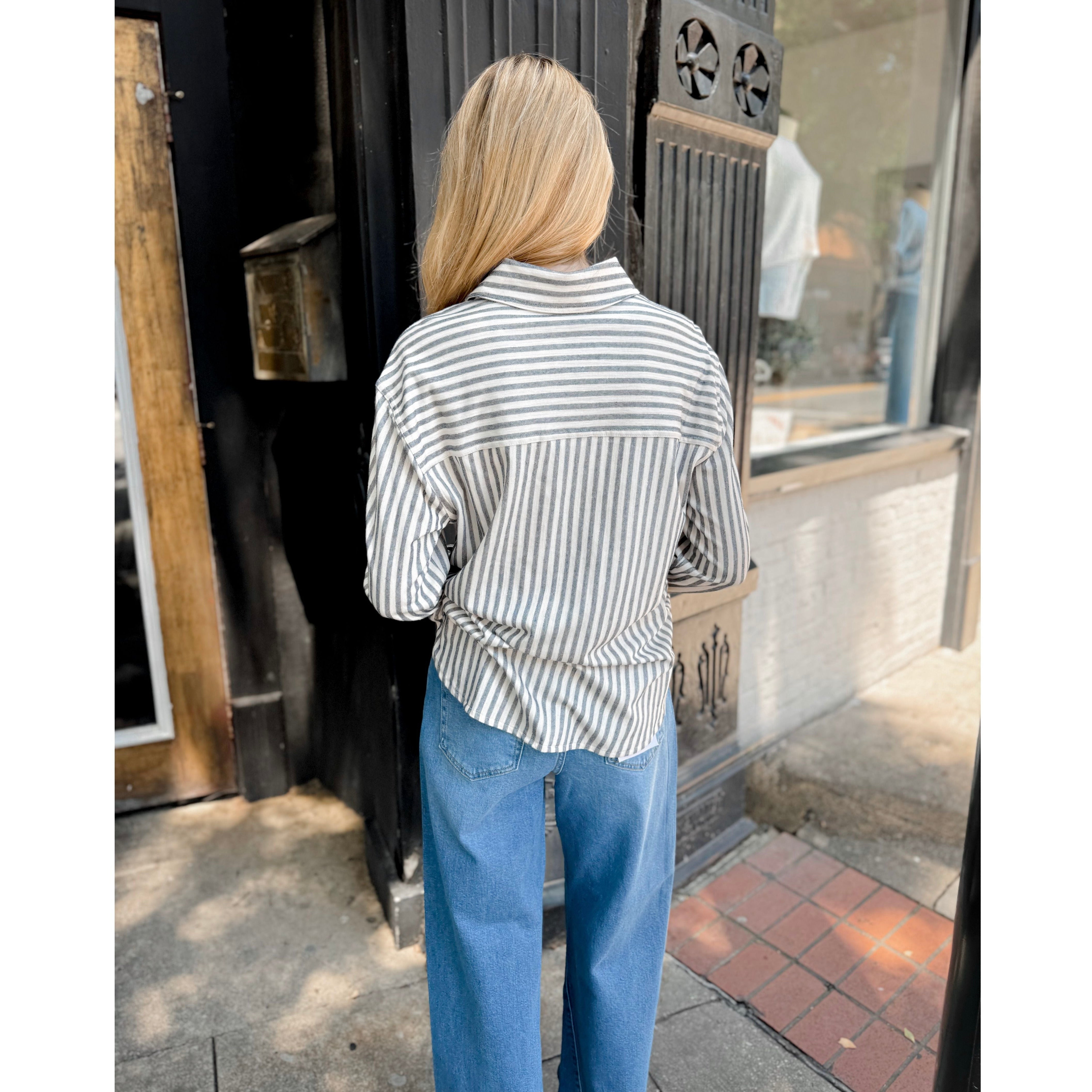 Reese Striped Button Up - Joanna A. Boutique