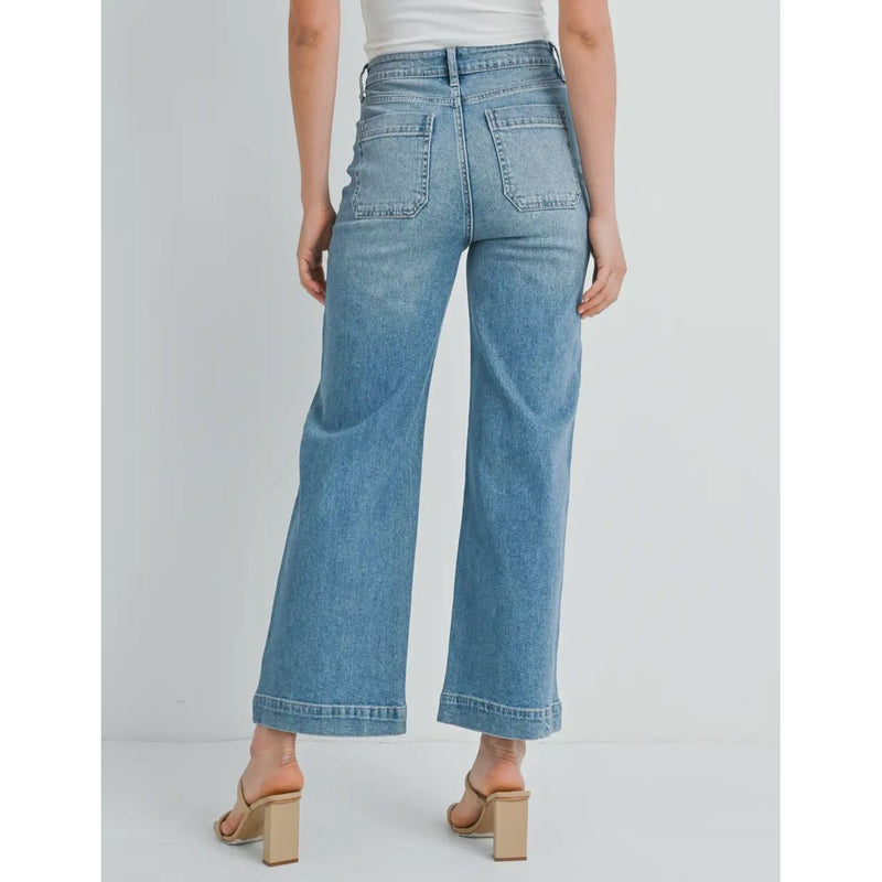 Evie Utility Jeans | Medium Denim