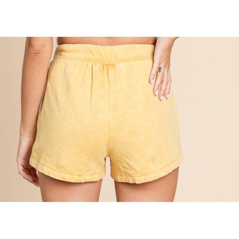 Jade Mineral Washed Terry Short | Lemon - Joanna A. Boutique