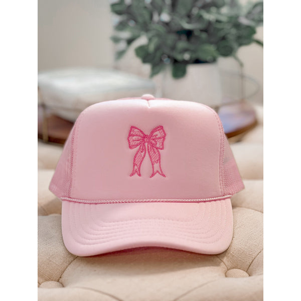Bow Trucker Hat Pink - Joanna A. Boutique