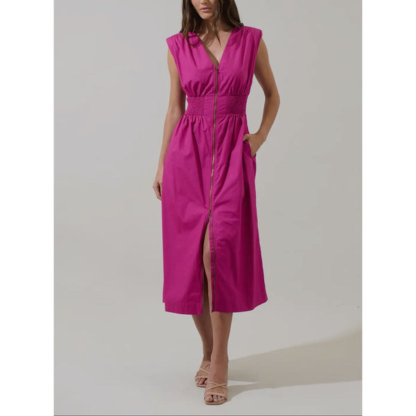 Maude Midi Dress | Fuchsia - Joanna A. Boutique