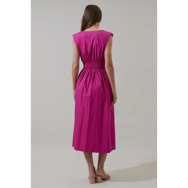 Maude Midi Dress | Fuchsia - Joanna A. Boutique