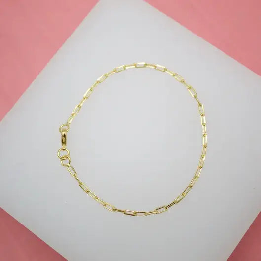 Jaylee 18K Gold Filled Paperclip Bracelet