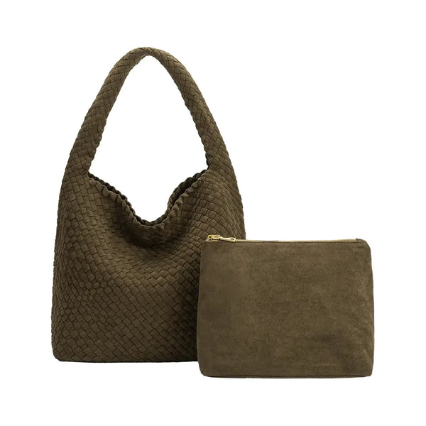 Johanna Suede Bag | Pine - Joanna A. Boutique