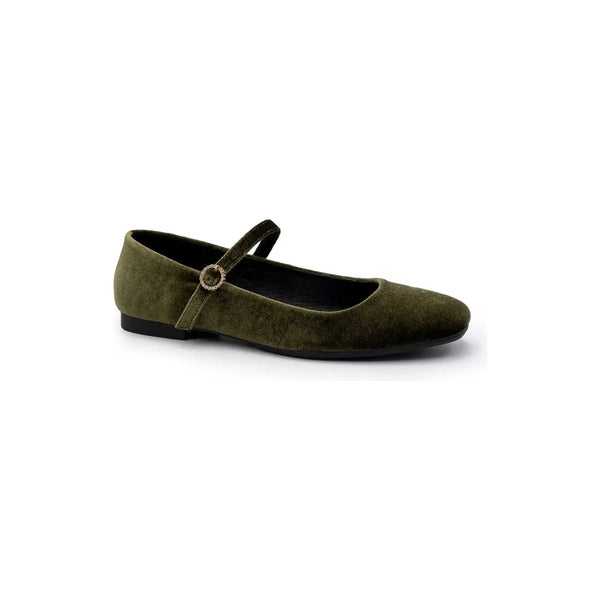 Kennedy Velvet Ballet Flat | Olive