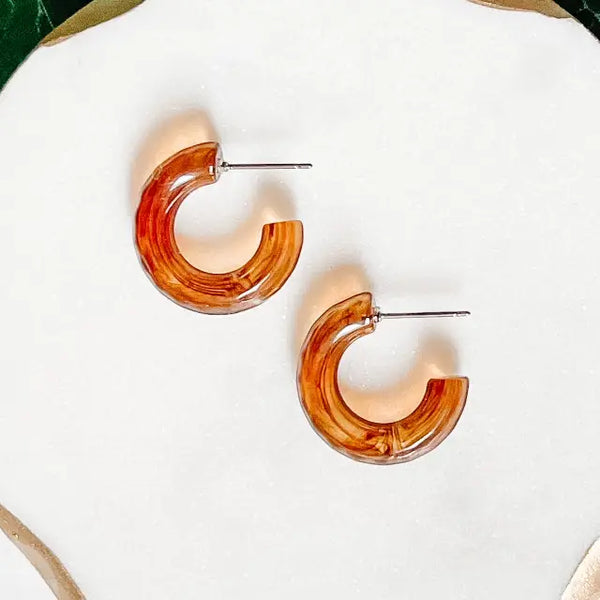 Lou Hoop Earrings | Brown