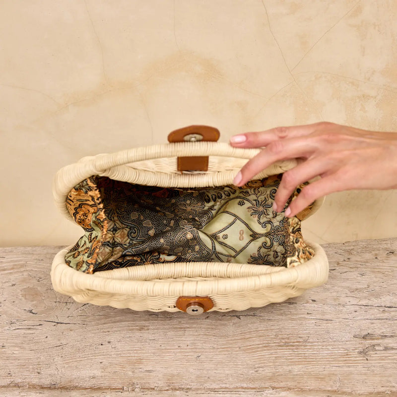 Palermo Rattan Bag | Ivory - Joanna A. Boutique