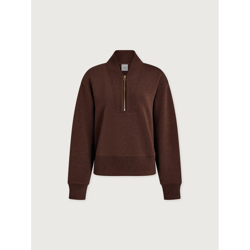 Sally Half Zip Sweat | Coffee Bean Marl