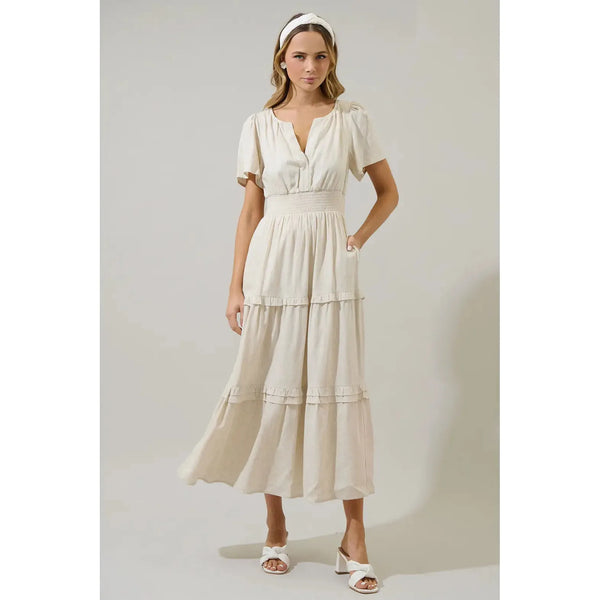 Sandy Shore Linen Maxi Dress - Joanna A. Boutique