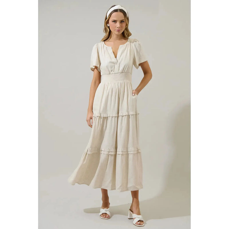 Sandy Shore Linen Maxi Dress - Joanna A. Boutique