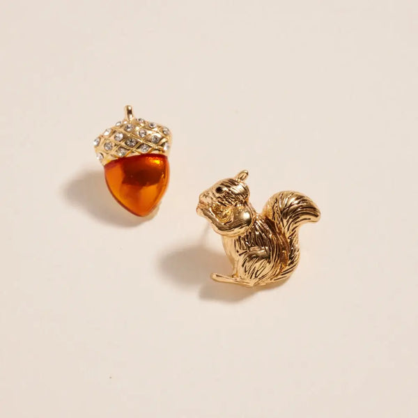 Squirrel + Acorn Earrings - Joanna A. Boutique
