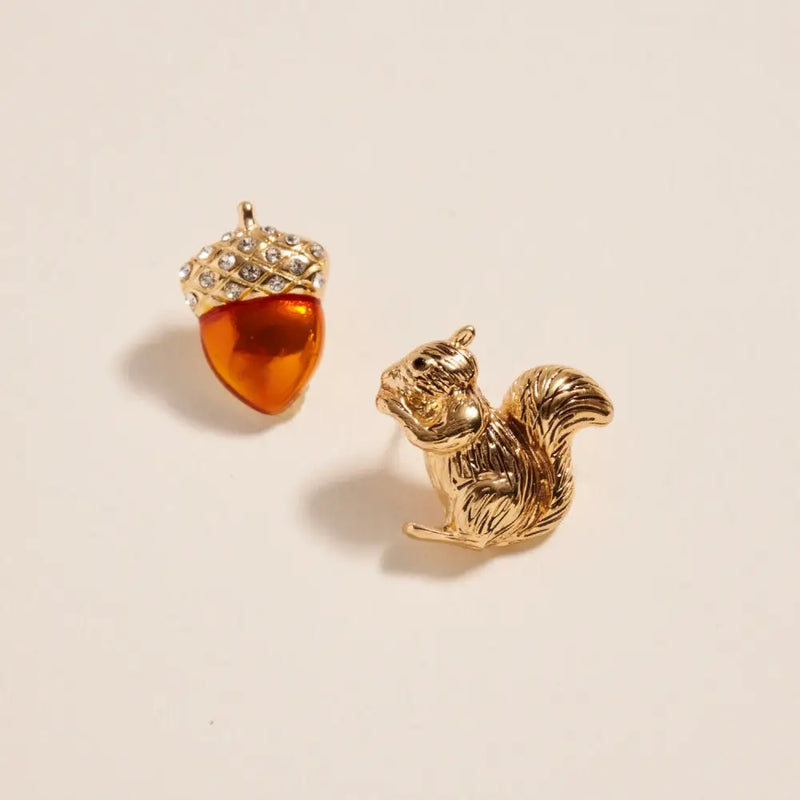 Squirrel + Acorn Earrings - Joanna A. Boutique