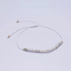 White Cotton Gold Beaded Bracelet