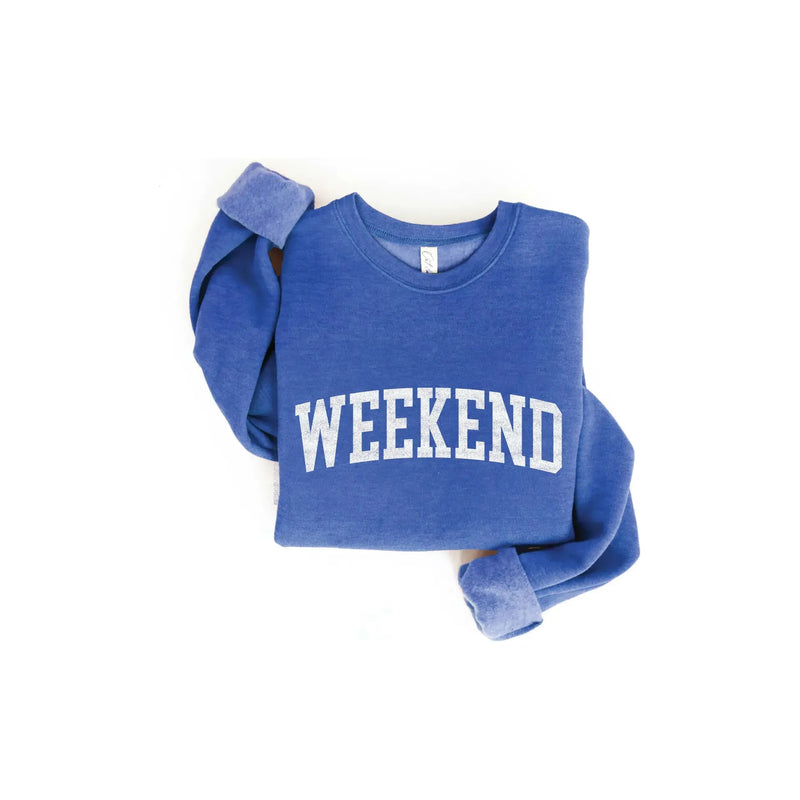 Weekend Crewneck | Heather Royal