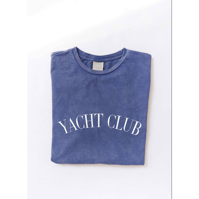 Join the club - this comfy tee is featured in an oversized & relaxed fit with 'Yacht Club' graphic front!