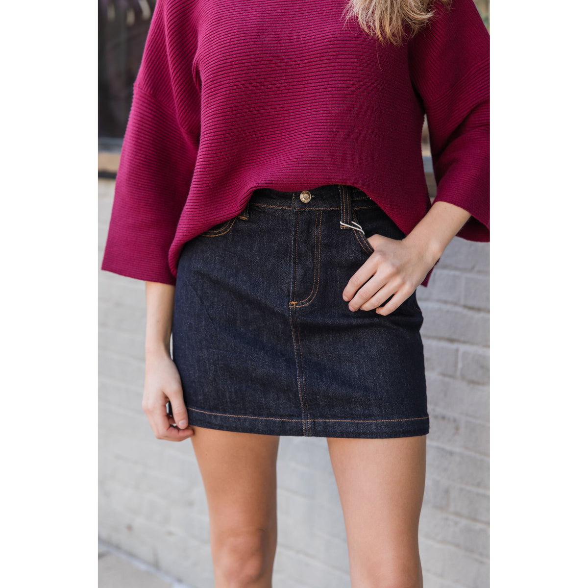 Socialite Denim Mini Skirt - Joanna A. Boutique
