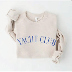Join the club - this comfy crewneck is featured in an oversized & relaxed fit with fleece interior!